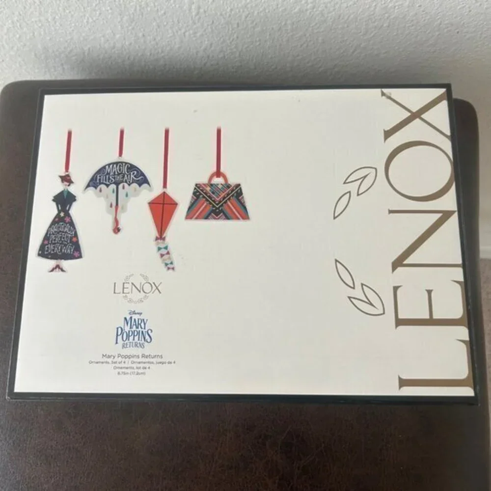Lenox DISNEY Mary Poppins Returns Set of 3 Christmas Ornaments In Box READ!!!